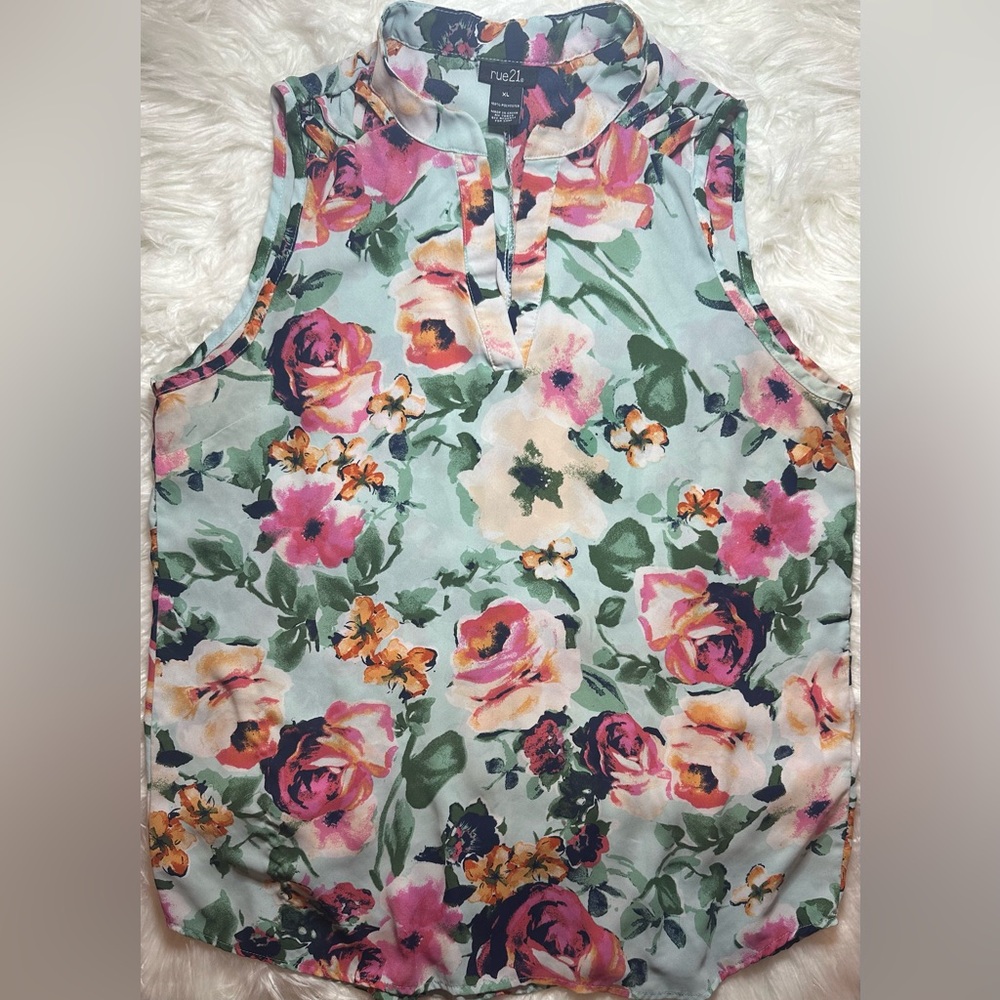 Floral Sleeveless Top - Multicolor